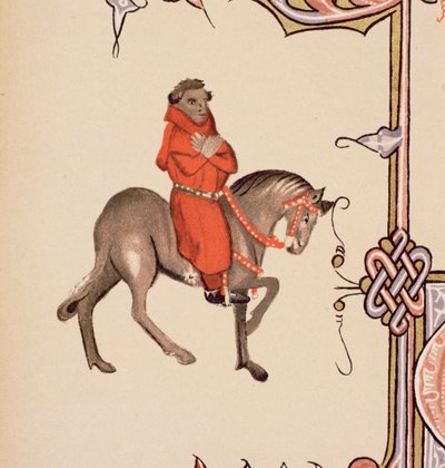 The Parson (detail) from The Canterbury Tales, by Geoffrey Chaucer, Ellesmere Manuscript, facsimile edition, 1911 by English School